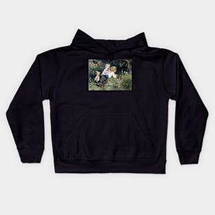 Watching butterflies Kids Hoodie